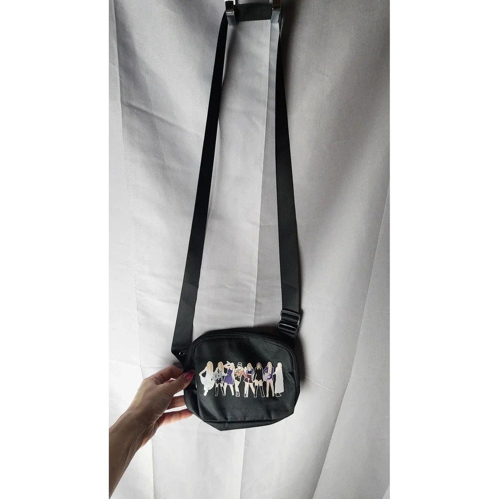 Taylor Swift Eras Tour Crossbody Bag Black Canvas Messenger Fan Merch NWT